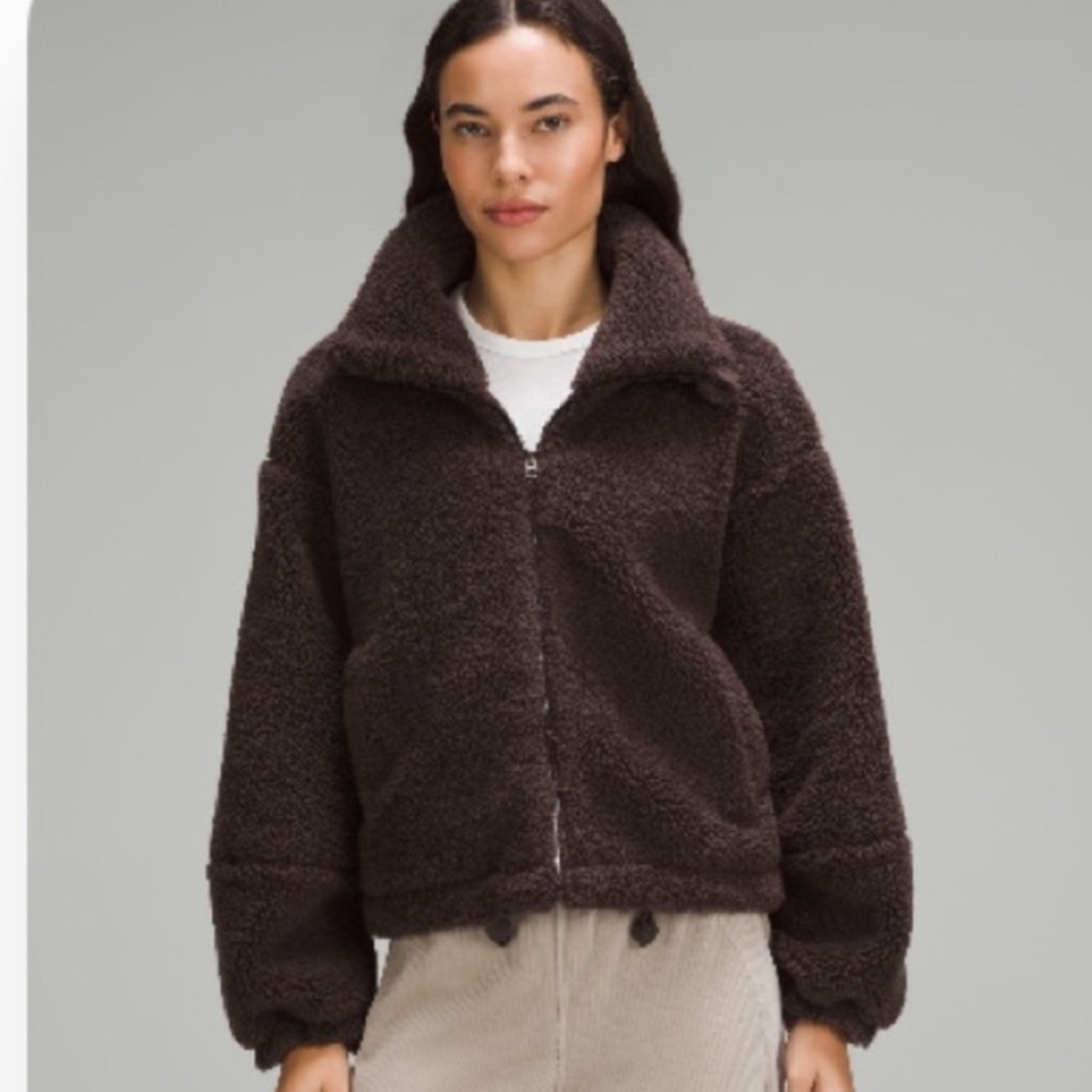 Lululemon Cinchable Fleece Zip Up Espresso Jacket